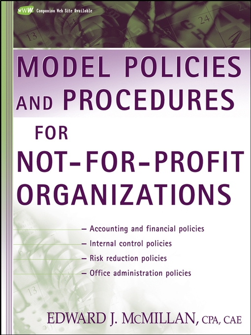 Title details for Model Policies and Procedures for Not-for-Profit Organizations by Edward J. McMillan - Available